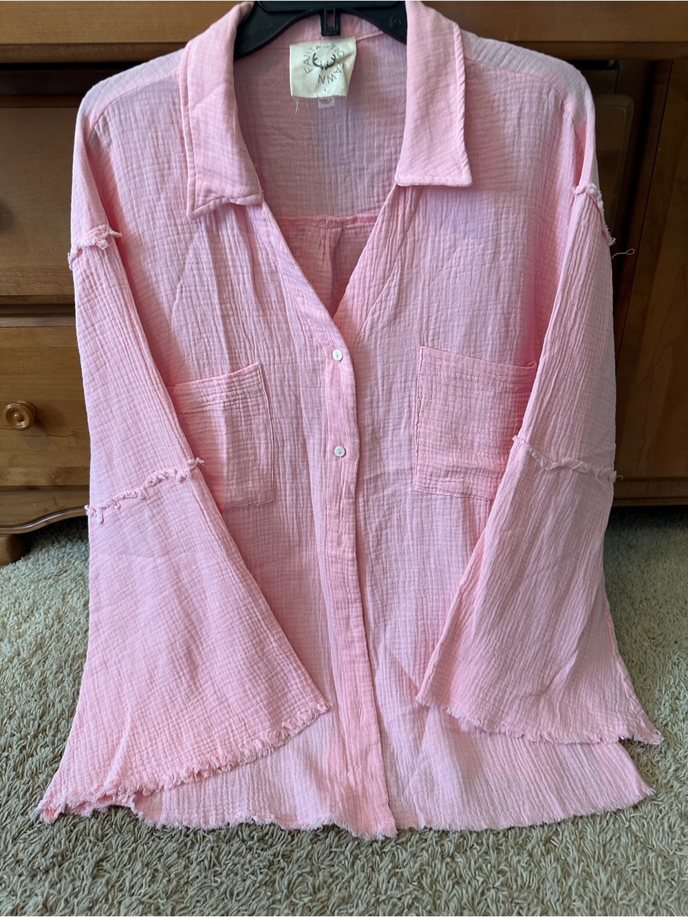 NWOT FANTASTIC FAWN COTTON GAUZE ROCK AND ROLL TOP